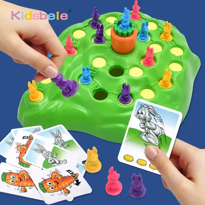 Jeu de course de piège compétitif lapin, jouet de fête coule, puzzle amusant, jeu de société de bure