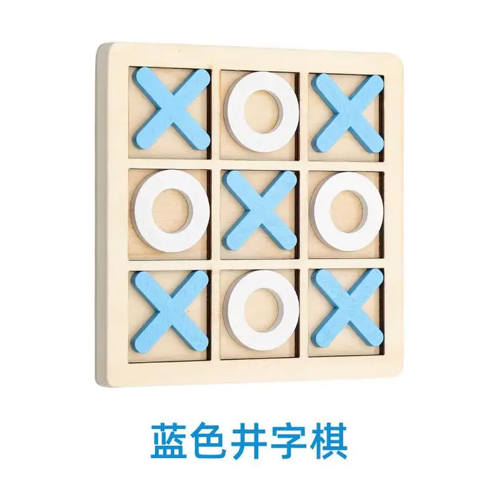 Jeu de société Tic Tac Toe en bois massif – Parfait pour le plaisir familial et le divertissement da