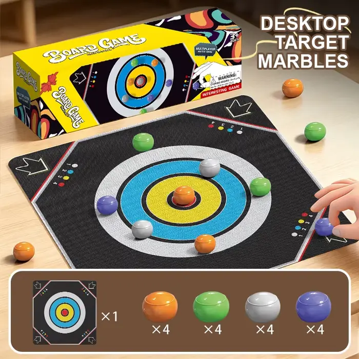 Jeux de société amusants pour toute la famille : avec 8 billes et tapis de jeu de table, jeu de tabl