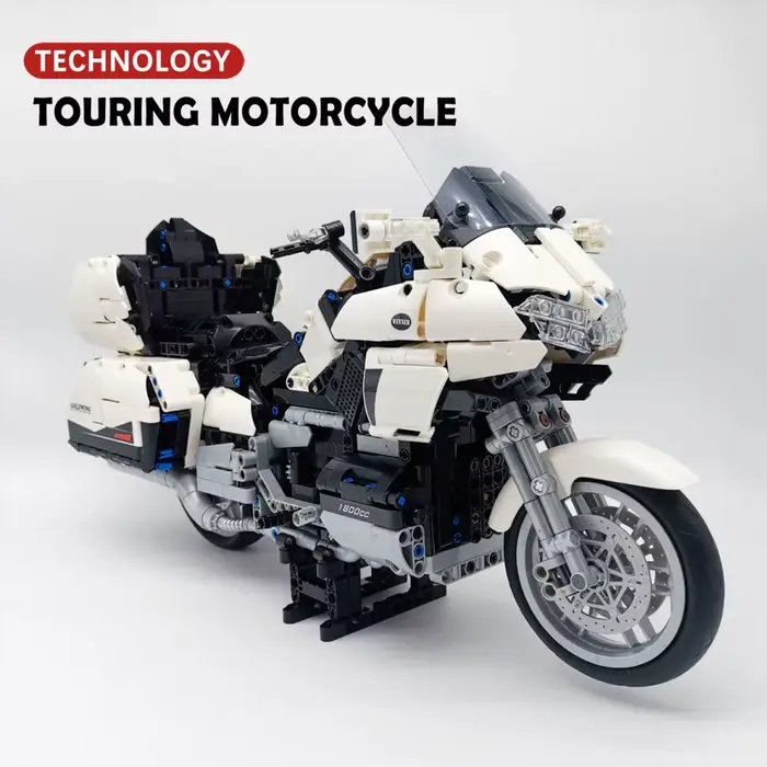 MOC Creative High-Tech Gold wingSpeed Motorcycle Toy building blocks Motocross Construction Model Br