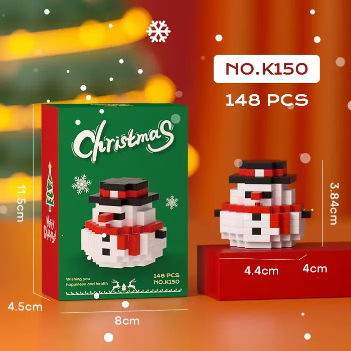 Blocs de construction de la série beignet de noël pour enfants, puzzle du père noël, arbre de noël, 