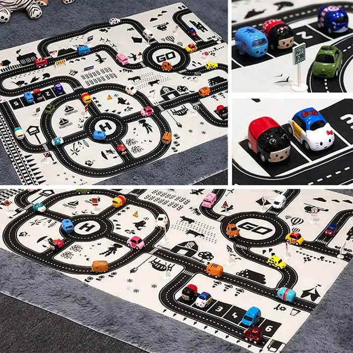 Tapis de route enfant trafic voiture carte de jeu en plastique pour enfants occasions spéciales jouets éducatifs coordonnation œil-main