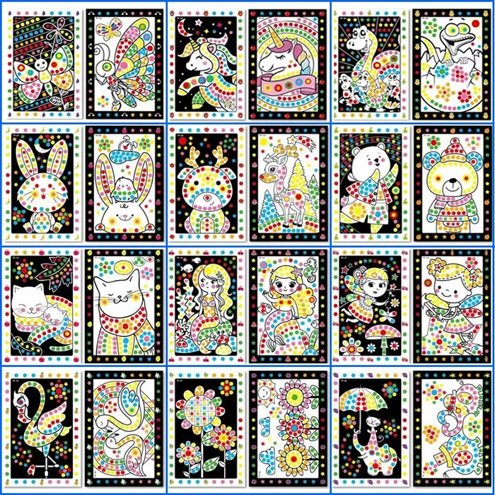 Autocollants de points de Puzzle amusants pour enfants