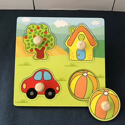 Puzzle 3D en bois Montessori pour les tout-petits, blocs de correspondance de formes d'animaux et de