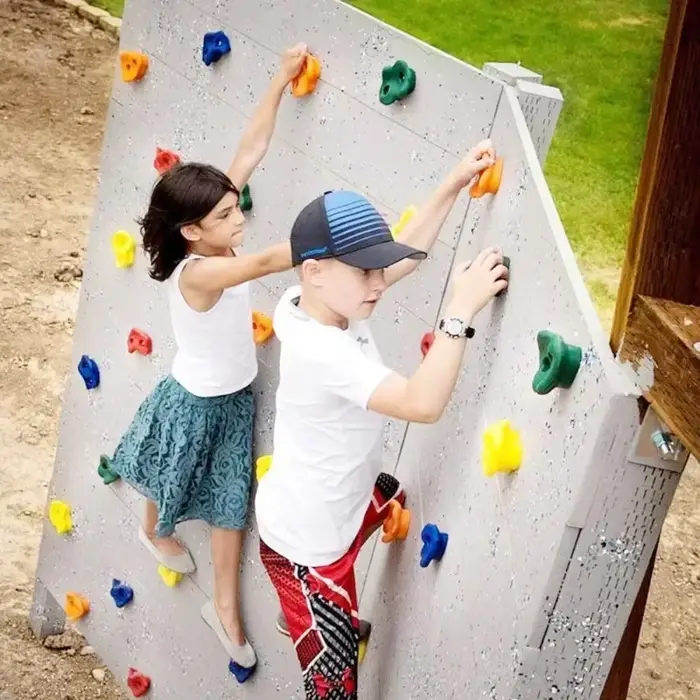 Ensemble de pierres d'escalade murales en bois pour enfants, jouets de sport pour aire de jeux extérieure, prises d'escalade pour enfants, jeux d'entraînement physique amusants
