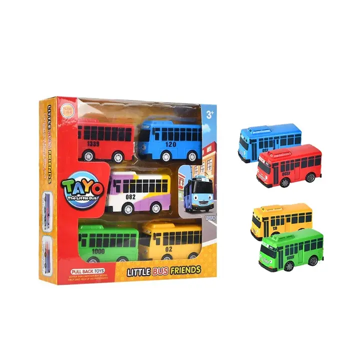 Mini Bus Boomerang à Rétrofriction avec Portes Ouvrables, Ensemble de Jouets Éducatifs pour Enfants,
