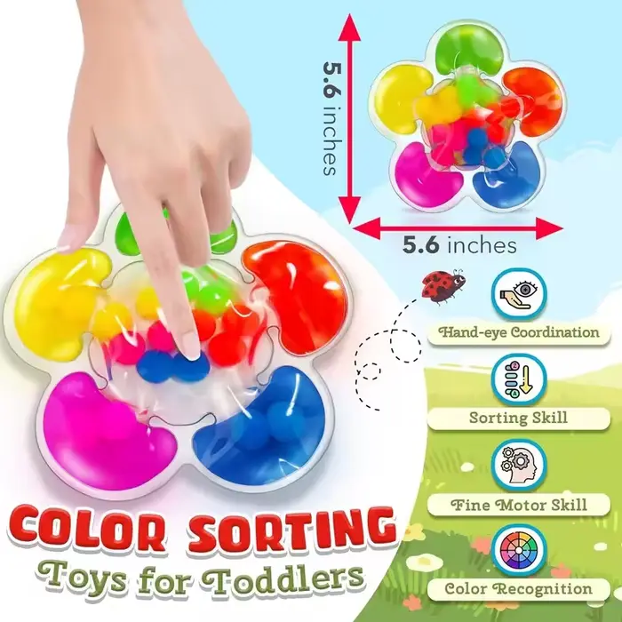 Jouets sensoriels de tri des couleurs pour apprentissage visuel et motricité fine tout-petits jeu éducatif occasionnel pour enfants 3-6 ans et 6-12 ans