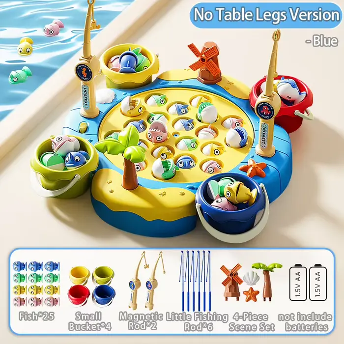 Jeu de pêche magnétique-jouet d'apprentissage éducatif avec 2/6 pôles et poisson 25/35/45 pour les e