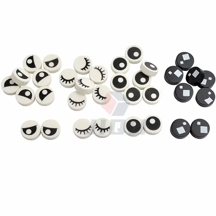 Blocs de construction imprimés, carrelage rond, cils, pupille, accessoire en vrac, briques MOC, modè