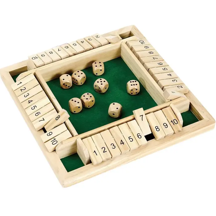 Jeu de dés Shut The Box, jeux de mathématiques de table en bois pour famille de 2 à 4 joueurs pour a