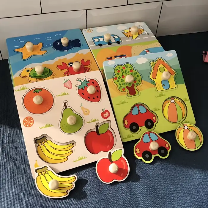 Jouets en bois Montessori pour bébés de 1, 2 ou 3 ans, cadeau pour garçon et fille, jeux de développ