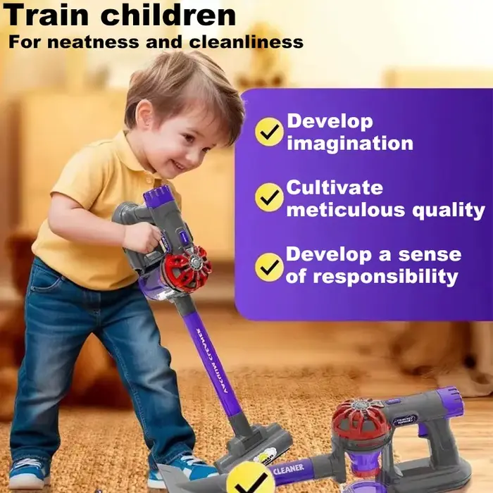 Jouet éducatif Aspirateur Multifonctionnel Simulation Ménage 3-en-1 pour Enfants Occasions Spéciales Fantaisie Professionnels