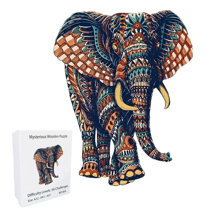 Puzzle en bois d'éléphant Unique