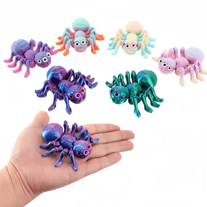 Figurine d'araignée imprimée en 3D jouet d'animaux colorée réaliste pour décoration de maison halloween jouet éducatif articulé pour amoureux des araignées