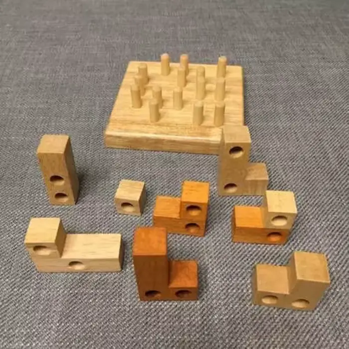Puzzle Cognitif Muddy Puddles Forme Géométrique En Bois Bleu Profond Développement Intellectuel Pour Adolescents Occasions Spéciales