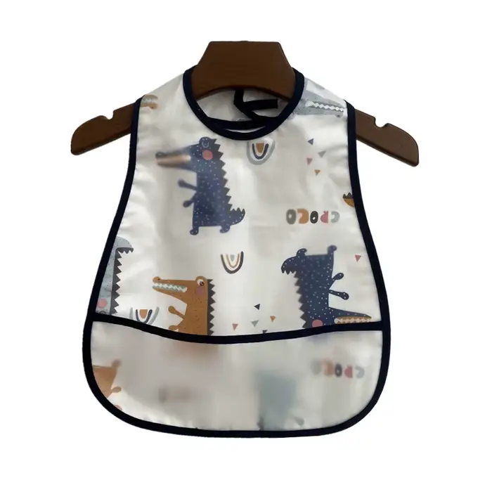 Bavoirs d'Alimentation OligWaterproof à Motif de Dessin Animé pour Bébé, avec Poche Réglable, Tablie