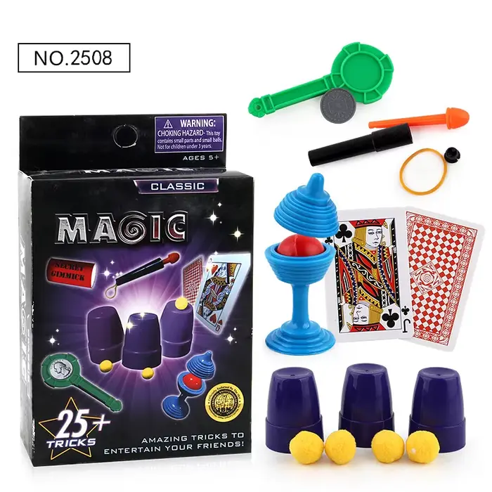 Kit magique avec boîte pour enfants Puzzle pour débutants, accessoire magique Simple, tours de mag