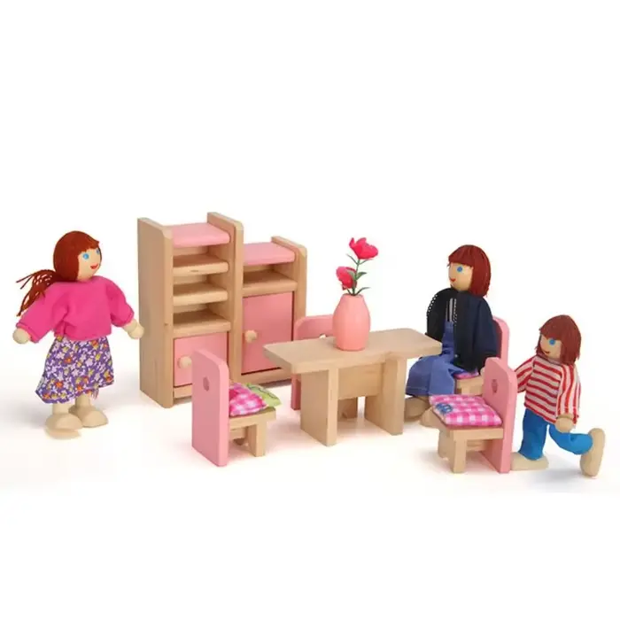 Poupées de personnes en bois multicolores
