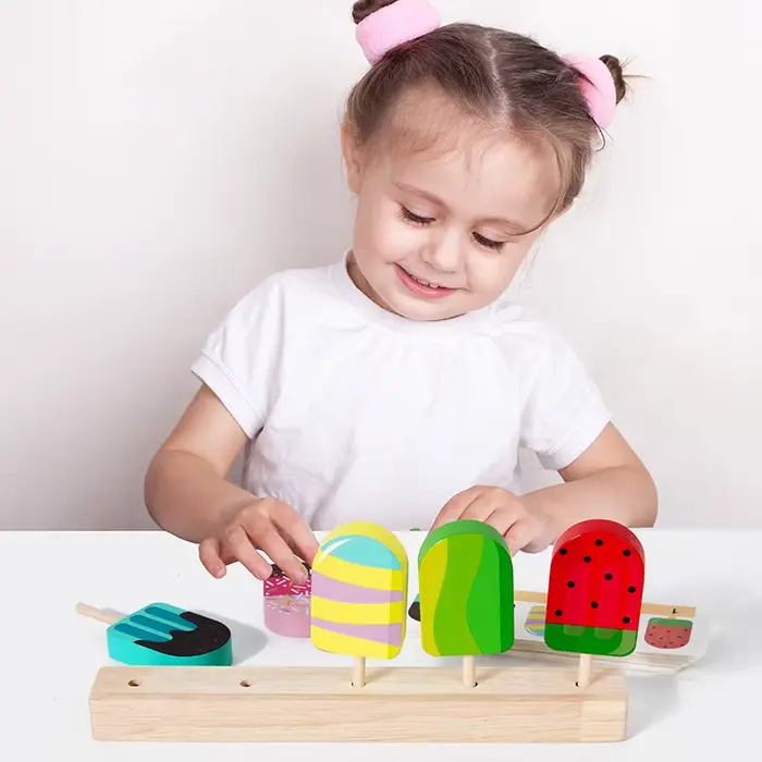 Jouets de crème glacée en bois pour enfants