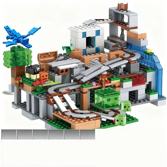 Blocs de Construction Block World, ensemble avec grotte et figurines piège, jouet de Construction ST