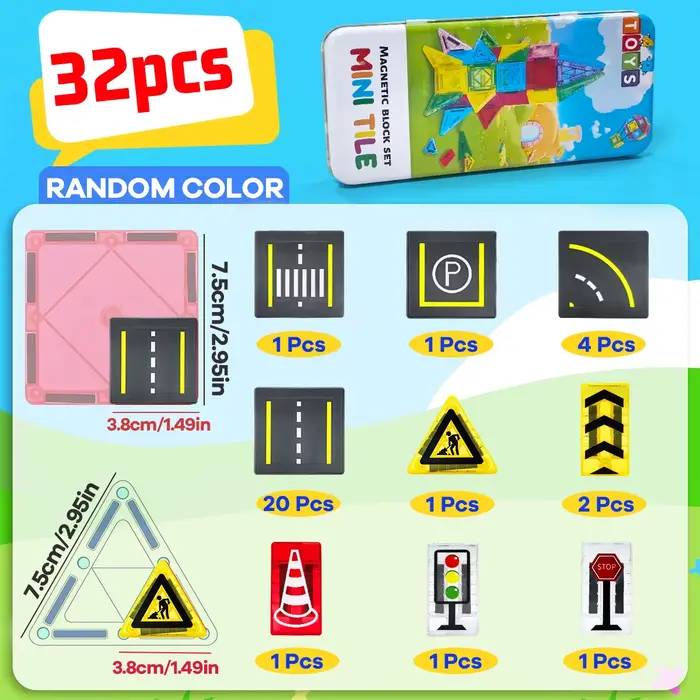 Ensemble de Construction de route magnétique, jouets pour enfants, blocs de Construction magnétiques
