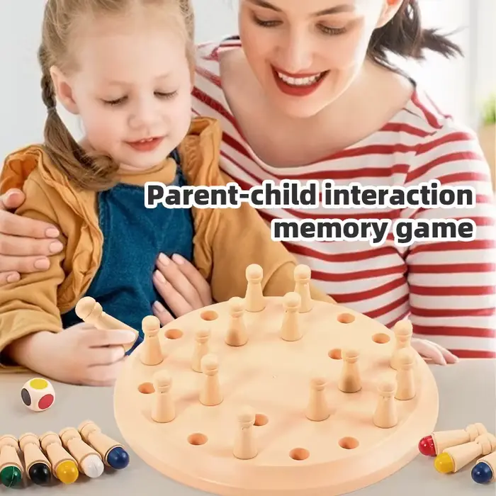 Bâton de mémoire en bois, jeu d'échecs de couleur, puzzle de société, jouet éducatif Montessori, capacité cognitive, jouets d'apprentissage pour enfants
