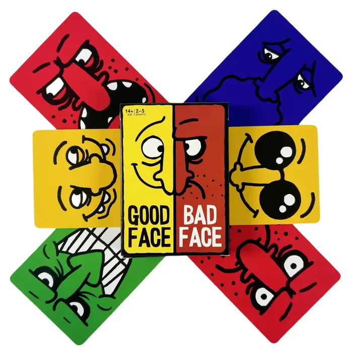 Jeu de cartes Good Face Bad Face jeu de société de voyage pour fête hilarante pour amis et famille moments de partage convivialités occasions spéciales