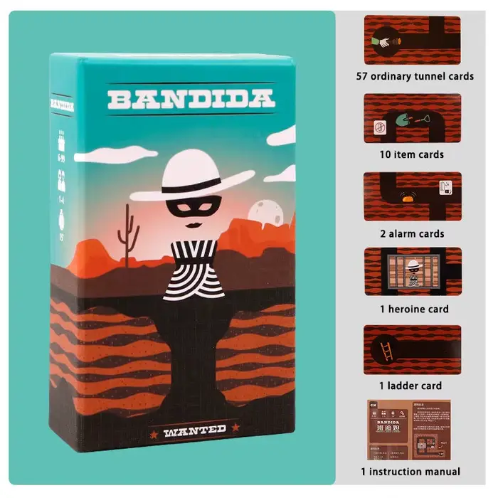 Jeu de société Bandido Bandida, 1 à 4 joueurs, jeu de cartes de stratégie et de puzzle pour enfants 