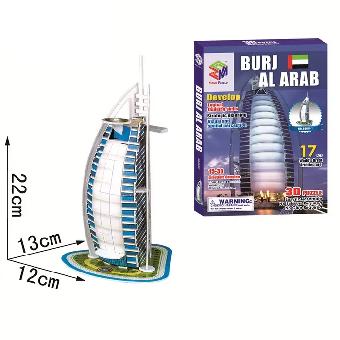 Jouets éducatifs Puzzles 3D jouets enfants développement intellectuel mondes Construction de bâtimen