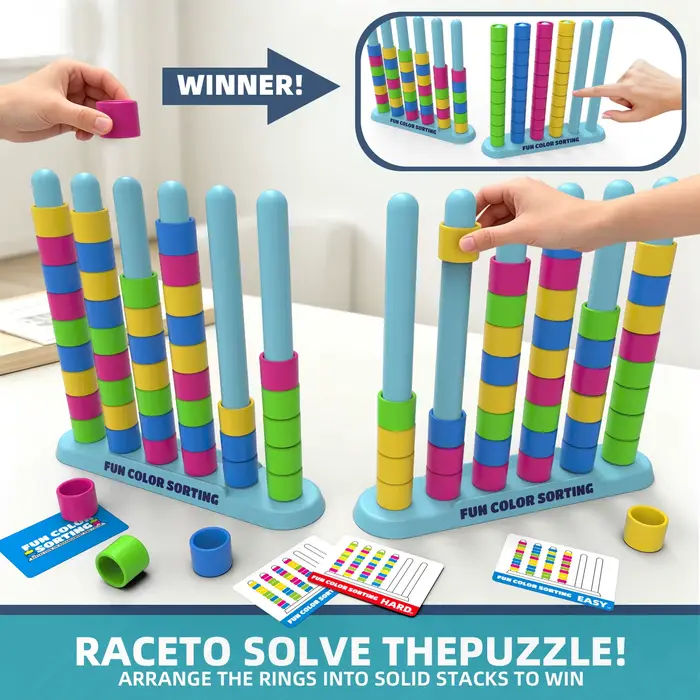 Jeu de puzzle de bureau Color Stack Challenge