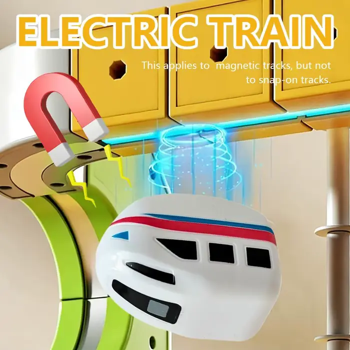Jouet avant de voiture sur Rail assemblé magnétique polyvalent, jouets de voiture sur piste électrique éducatifs pour enfants, pistes de construction 3D, Rails cubiques