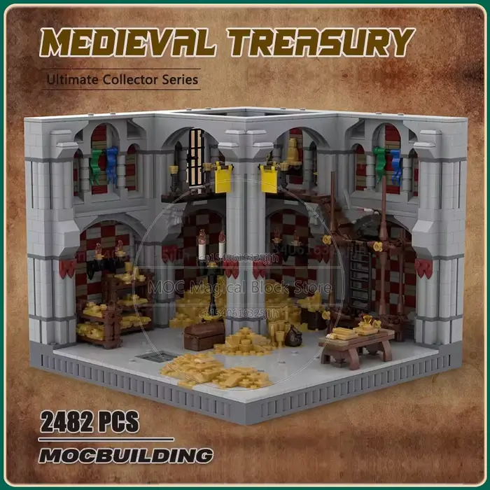 Blocs de construction Moc de trésor d'architecture de château célèbre médiéval