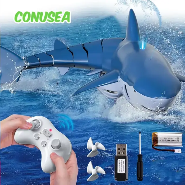 RC requin télécommande baleine pulvérisation eau enfants robot jouet radiocommandé bateaux piscine j