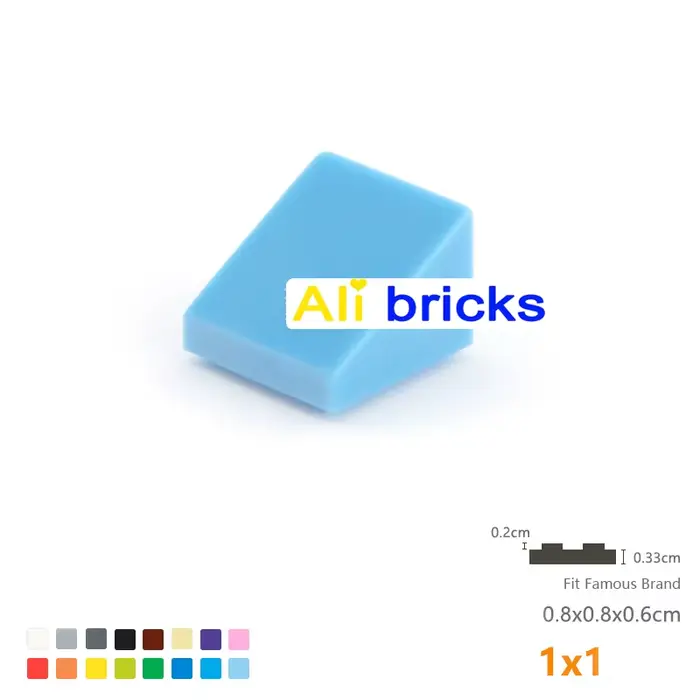 Blocs de construction pour enfants, 100 pièces, briques biseautées lisses, 1x1, taille créative éduc