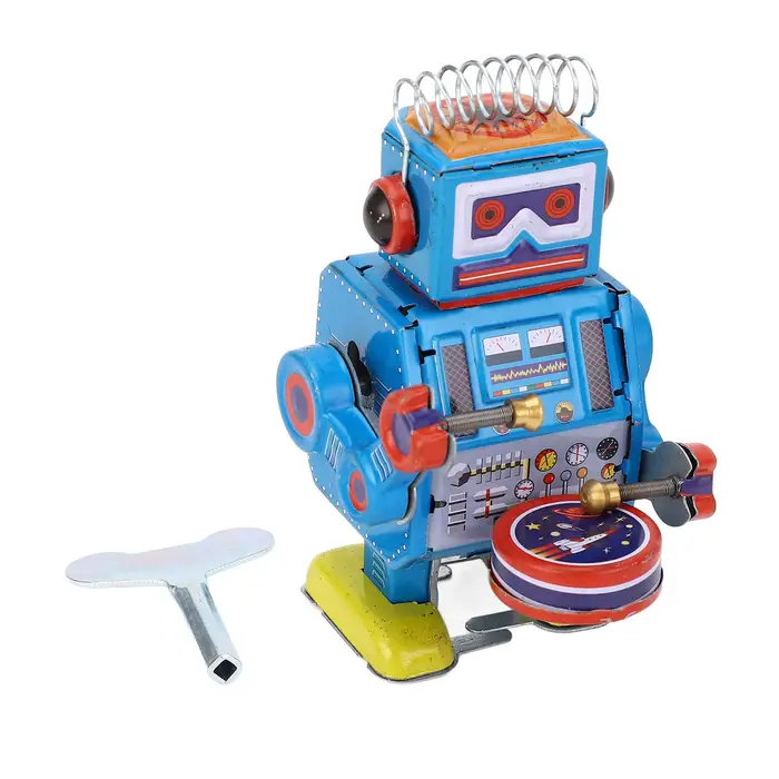 Robot jouet mécanique pour adultes, jouet de tambour, robot vintage 18, décoration de collection
