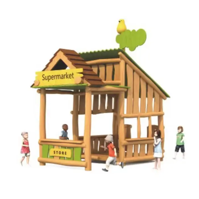Maison de jeu en bois personnalisée pour l'intérieur et l'extérieur, pour la maternelle, la garderie
