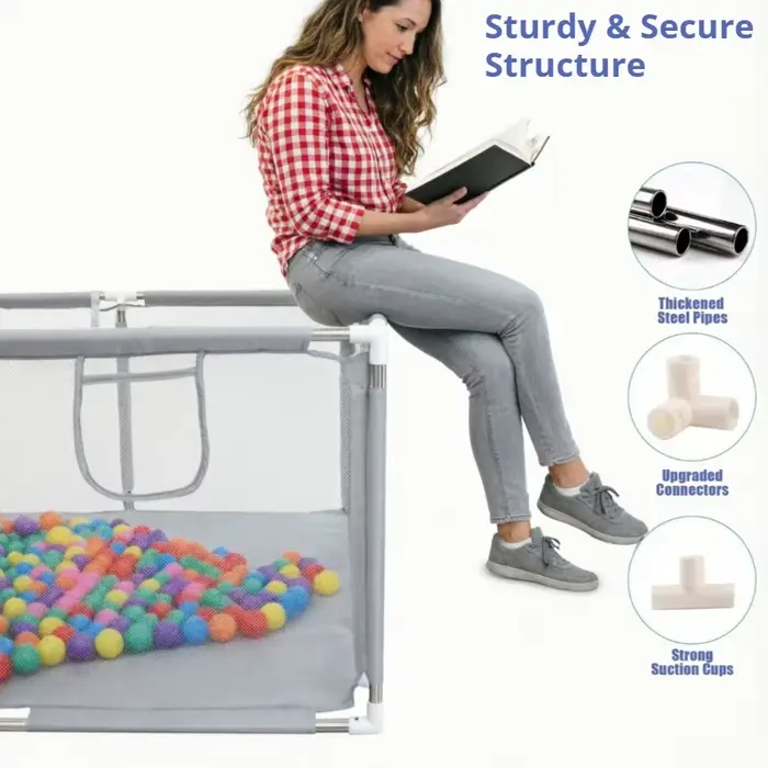 IMBABY Parc de jeu gris grand format pour bébés et tout-petits, enclos de jeu pour bébés et tout-pet