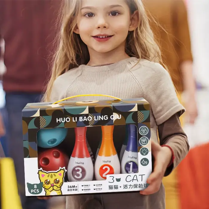 Ensemble de jeu extérieur bowling pour enfants en bas âge intérieur quilles boules de bowling pour parties familiales jeux d'intérieur et plein air
