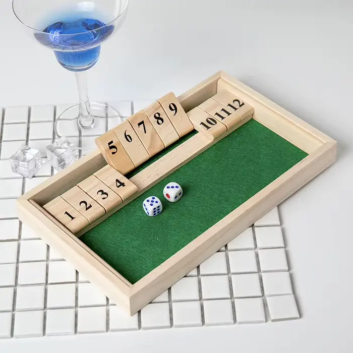 Boîte fermée en bois, jeu de société à dés, Version de table classique avec 12 chiffres, Style Pub, 