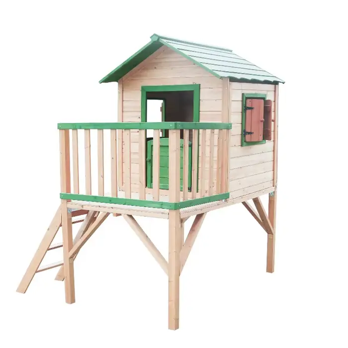 Nouvelle conception de maison de jeu pour enfants en bois pour l'extérieur
