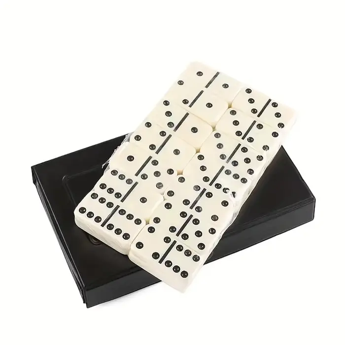 Jeu de dominos double six rouge noir 28 pièces jeu de table amusant jouet puzzle pour enfants cadeau occasionnels