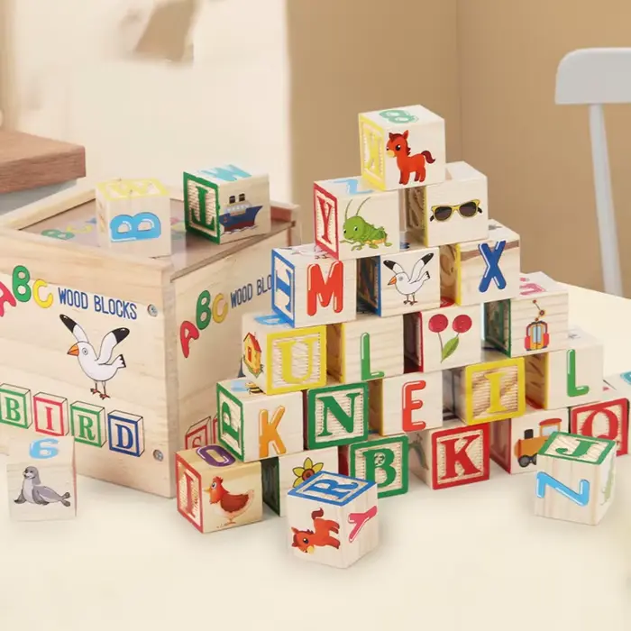 Blocs d'alphabet en bois ABC