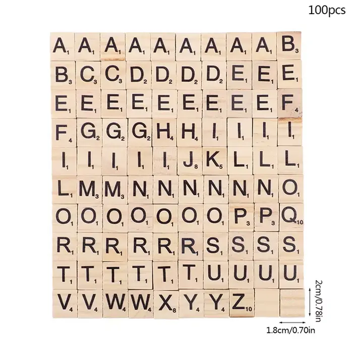 100 lettres de l'alphabet en bois, cubes d'orthographe beiges pour l'apprentissage de la lecture, dé