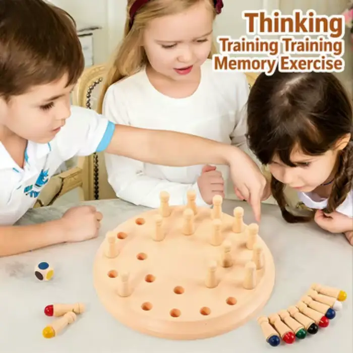 Jeu d'échecs mémoire Gowinbaby pour enfants et adultes, jouet éducatif Montessori pour l'apprentissage préscolaire occasions familiales et amicales