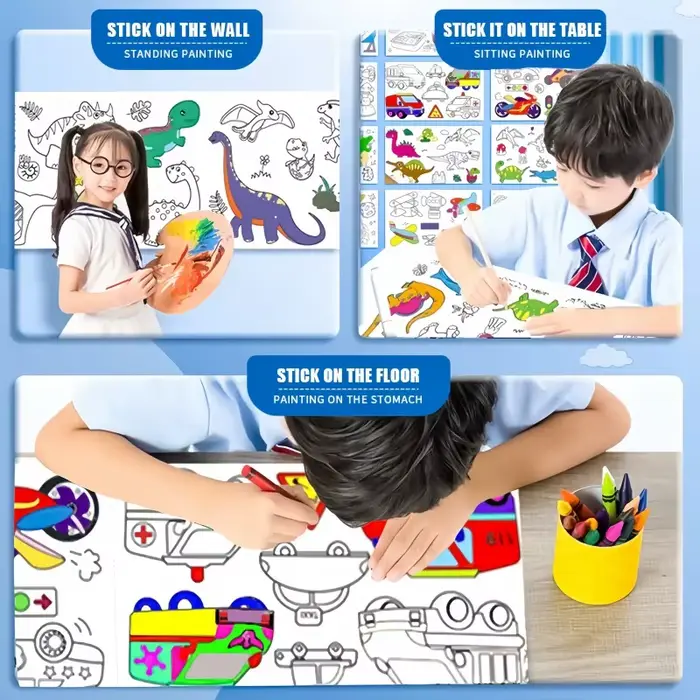 Jouets Montessori pour enfants de 3 mètres, rouleau de dessin Graffiti éducatif précoce, bricolage a