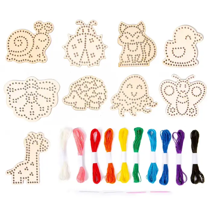Jouets de laçage en bois, motricité Fine, jouets sensoriels Montessori, cartes à coudre, jeu de laça