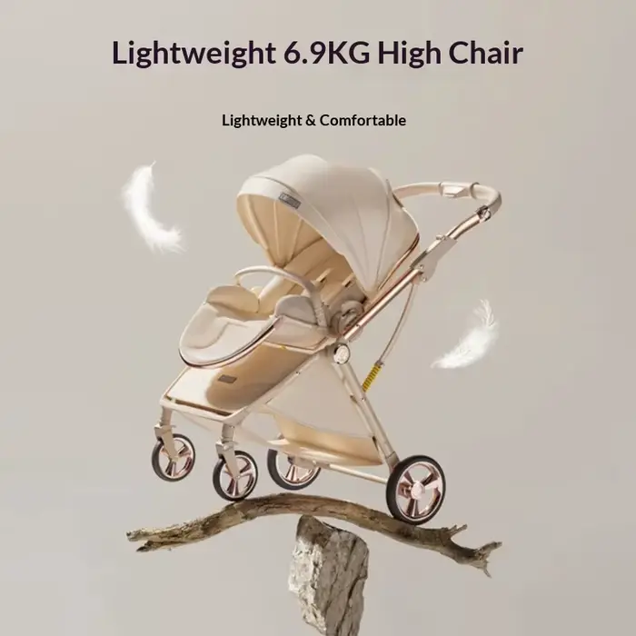 Poussette bébé 6,9 kg, position assise et couchée, de 0 à 3 ans, légère, pliable, haute position, 2 