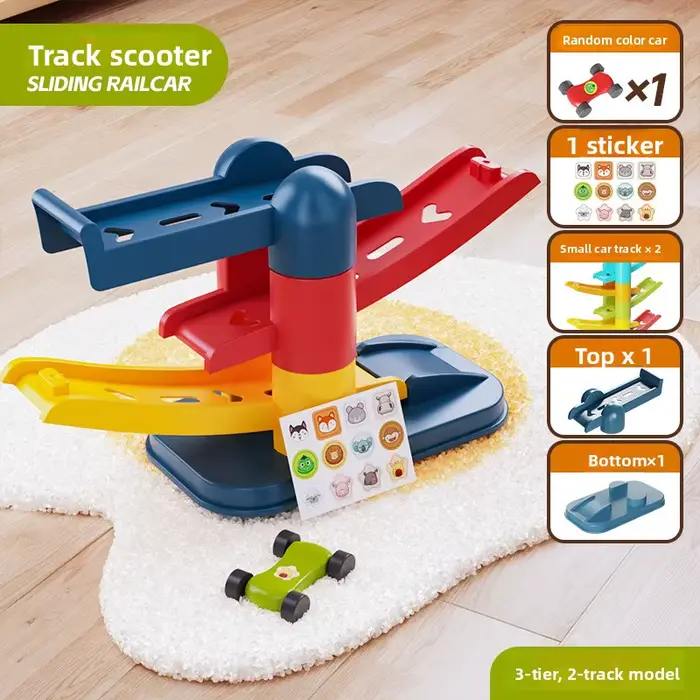 Jeux pour enfants piste coulissante voiture 2 à 5 ans jouet à inertie multicouche dessin animé Puzzl