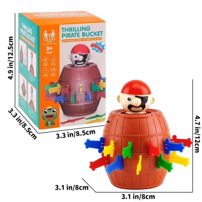 Seau Pirate de bureau, jouet interactif créatif Parent-enfant pour enfants âgés de 3 ans et plus