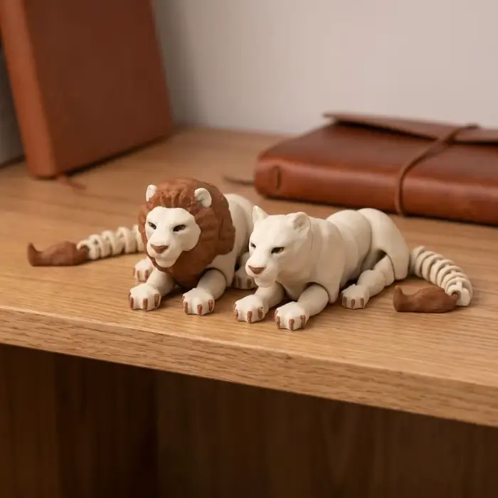 Statues de lion créatives en céramique et email à articulations mobiles pour bureau et décoration intérieure occasions spéciales